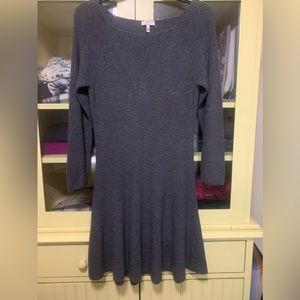 JOIE Grey LS Crew Neck Wool Cashmere Stretch Knit Dress